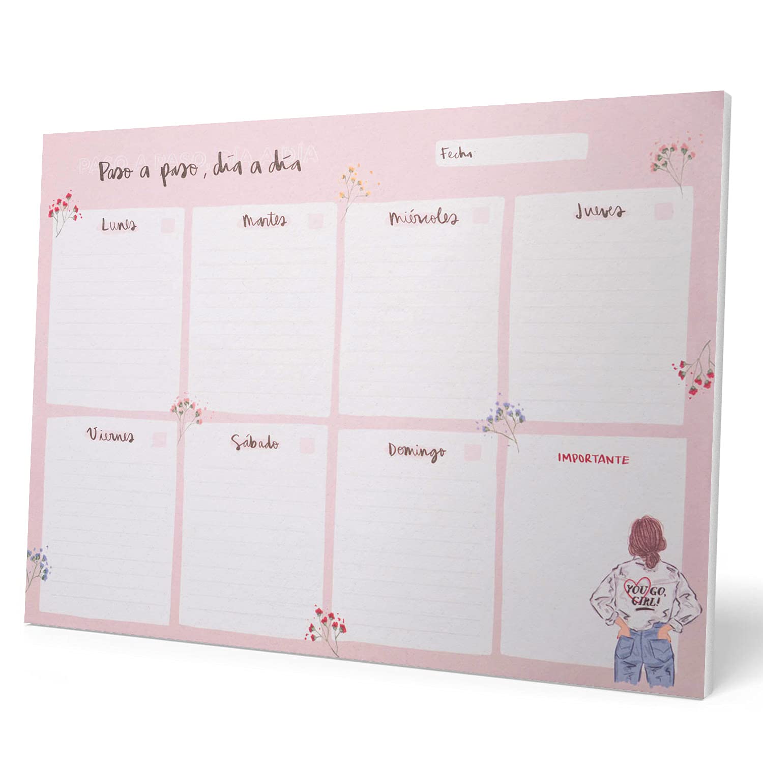 Grupo Erik Weekly Planner A4 In Spanish - Ana Marin | Undated Daily Planner Family, Desk Calendar, 54 Tear Off Pages Notepad | Cute Stationery Gifts, Spanish Gifts Uner 10 Pounds