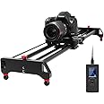GVM Motorized Camera Slider, 31" Carbon Fiber Dolly Rail Camera Slider with Time-Lapse Photography, Tracking Shooting and 120 Degree Panoramic Shooting for Most Cameras, with Remote Controller