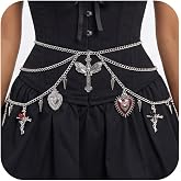 YOVORO Multilayer Waist Chain Belt for Women Silver Crossover Belly Body Chain Body Chains Bikini Beach Waist Chains Cowgirl Chain Belts for Dresses Jeans Y2k Punk Gothic Accessories