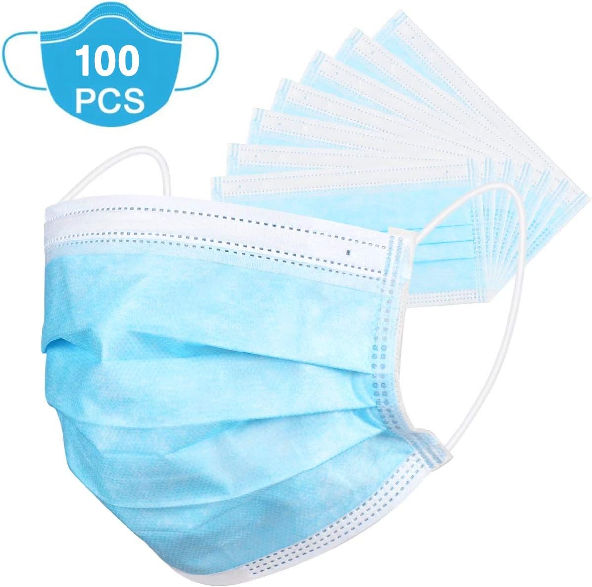 Face cover for daily use (Pack of 100, Blue)