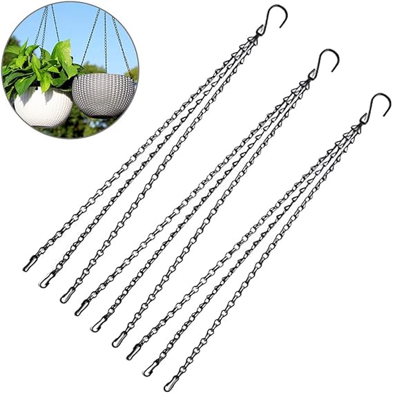 ONNPNN 3 Pack Hanging Planter Chain, 23 Inch Heavy Duty Iron Flower