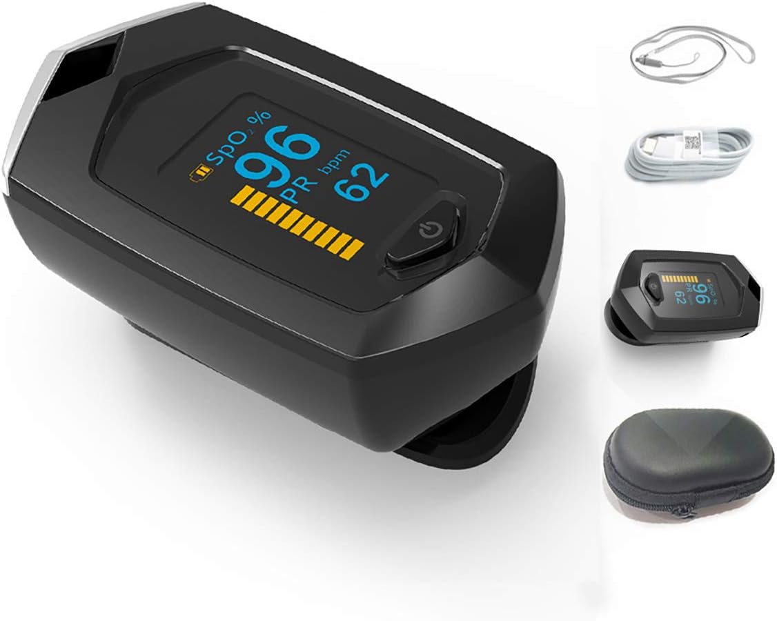 Rechargeable Fingertip Blood Oxygen Monitor P R and PSo2 for home fitness, alpine area, sports