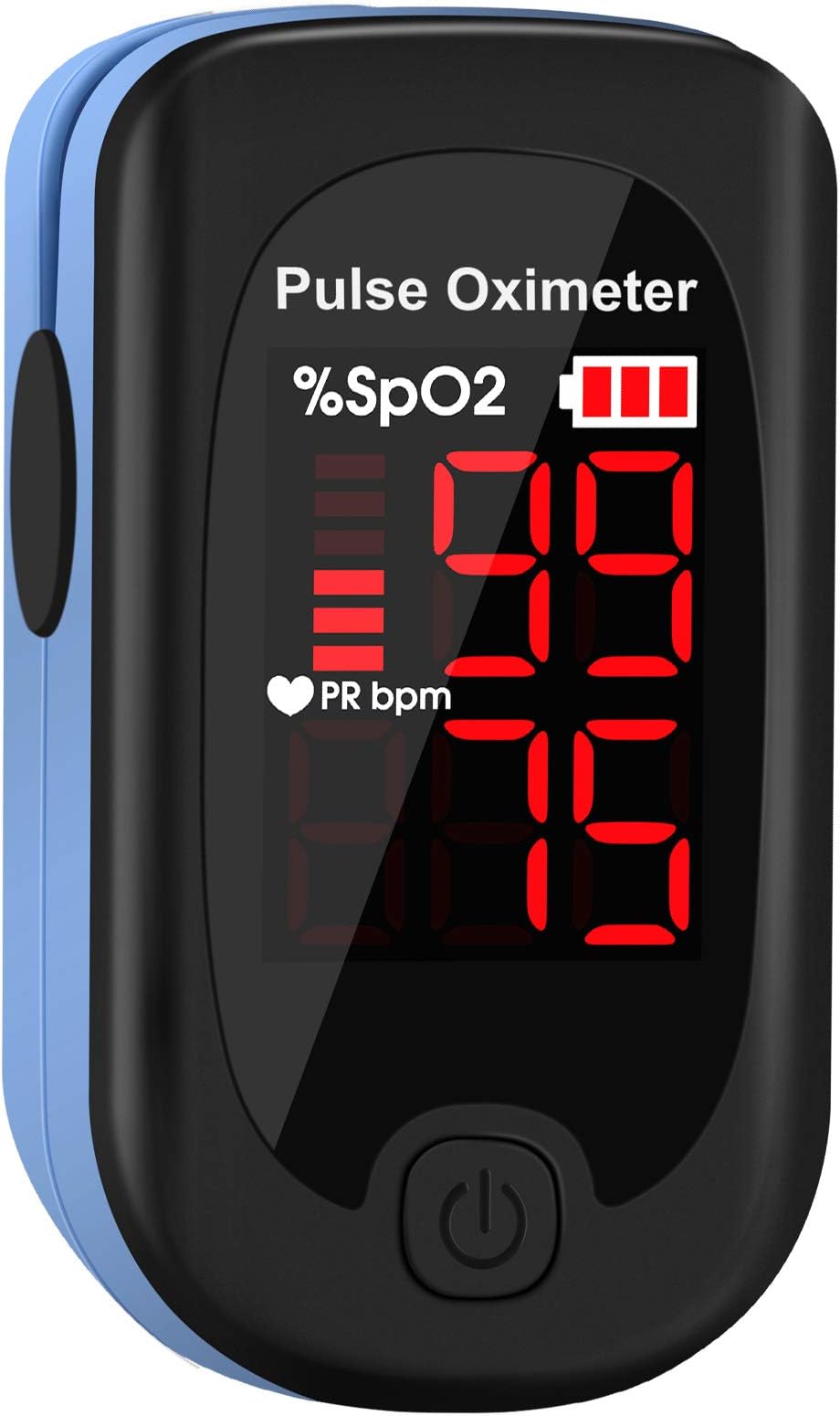 Finger Pulse Oximeter, ATMOKO LED Display Digital Oxygen Monitor finger, Fingertip Blood Oxygen Saturation SpO2 Monitor with Lanyard, Automatic Off (Gray)