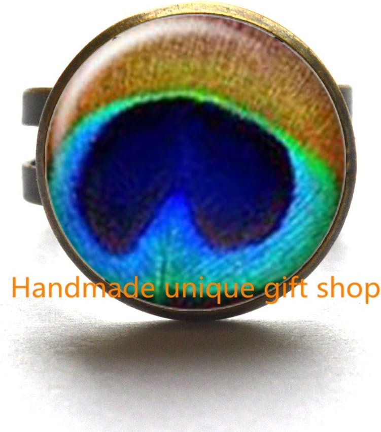 Amazon Com Delicate Ring Fashion Ring Peacock Rings Peacock Ring Peacock Jewelry Feather Ring Blue Green Peacock Wedding Gift For Her Rc129 Arts Crafts Sewing