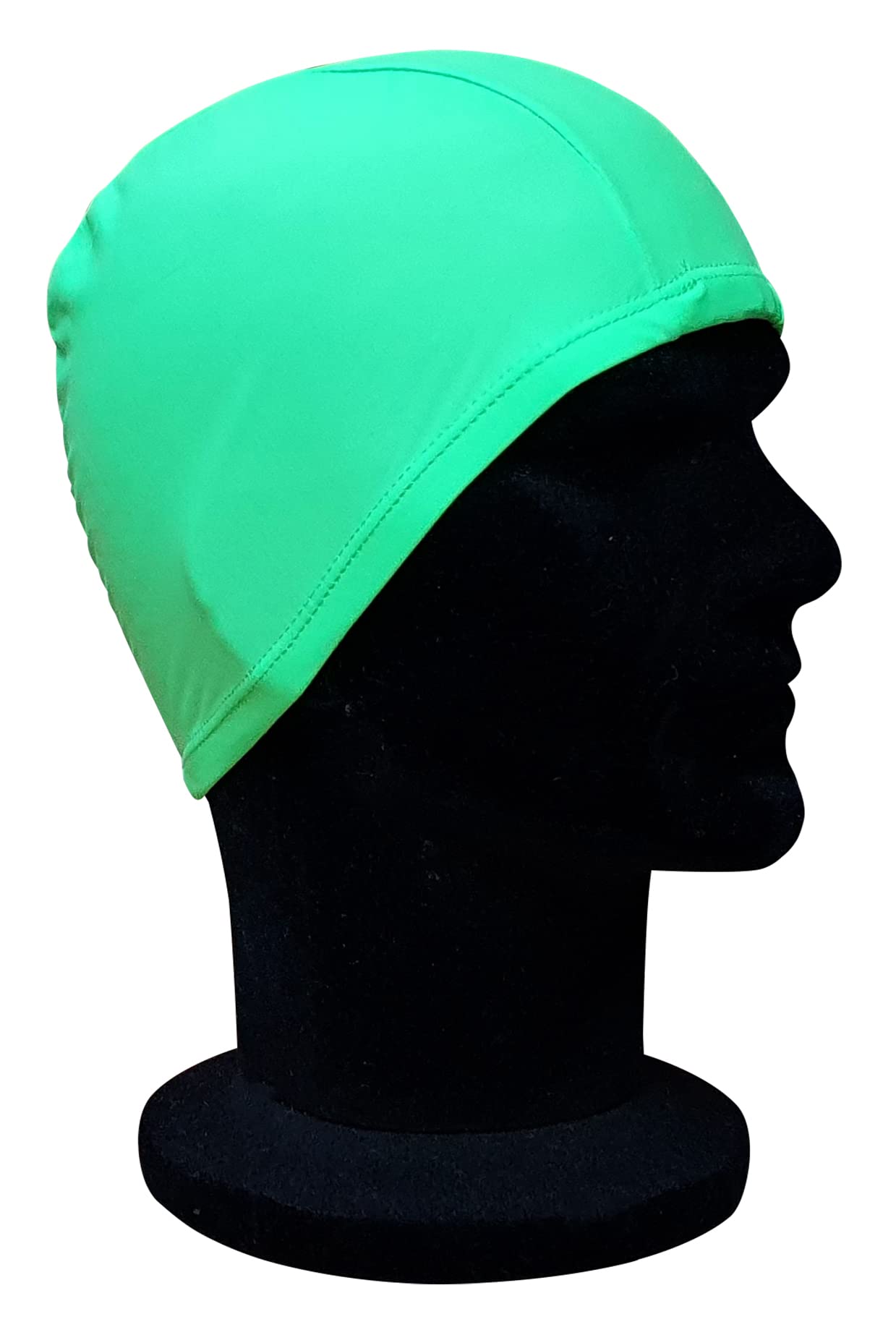 CHEX Elasticated Synthetic Nylon Spandex Soft And Easy Fit Pull On Modesty Swimming Hat Matt Finish Plain Colours Ages 3+ Years One Size Adults (Green)