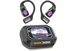 ERAZERL ERAZER XP6 AI Translator Earbuds, Real Time Translation Earbuds Support 134 Languages Bluetooth Translation & Meeting Summary, Open-Ear Design Language Translator headphones with Digital Display,Black