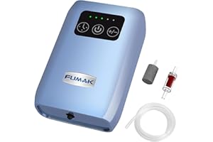 FUMAK Aquarium Air Pump, USB Rechargeable Lithium Battery Powered Portable Air Pump for Fish Tanks, AC/DC Dual Mode Oxygen/Aerating Pump for Outdoor Fishing, Emergency, Power Cuts