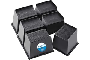 EGTTGIN Bed Risers 2 inch, 3 inch, 4 inch, 5 inch, 6 inch Heavy Duty, Oversized Furniture Riser for Couch Sofa Table Desk Chair Recliner Leg Frame Dorm, Support up to 6000 Lbs (Black 6 inch, 6 Pack)
