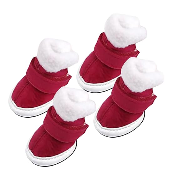 PU Warm Walking Boots for Pet Dog (Red) Amazon.in Pet Supplies