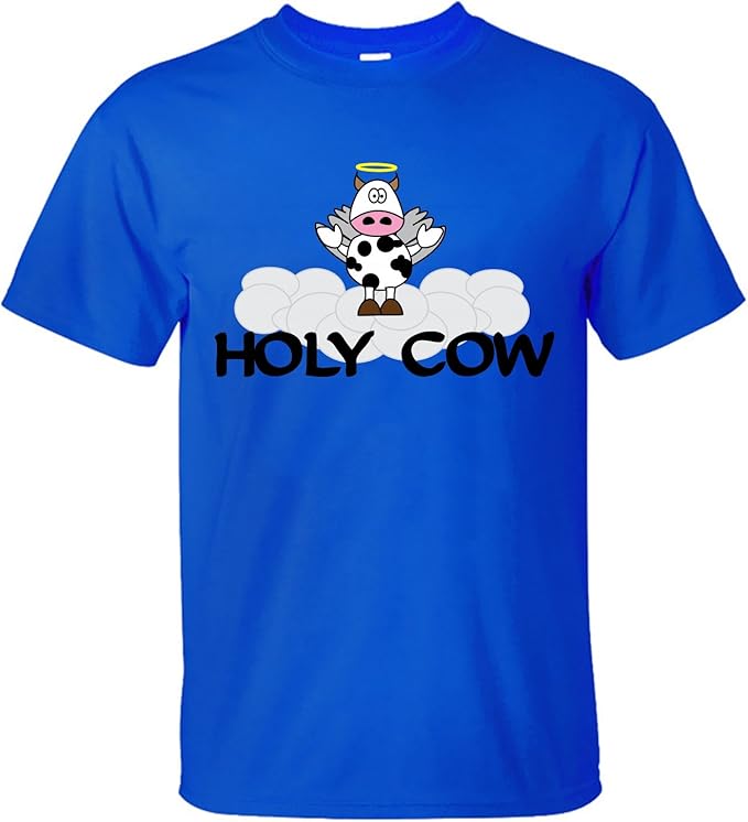 Amazon.com: HDKK Holy Cow Men's Cotton T Shirt blue M: Clothing