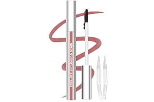 QCMME Lip Stain Peel Off Lip Liner Stain with Tweezer, Long Lasting Matte Lip Tint Tattoo, Highly Pigmented Color Lip Makeup, Waterproof, Transfer-proof Lipstain for Women, Nude Pink
