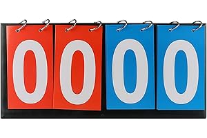 4-Digital Portable Table Top Scoreboard Flipper, Volleyball Basketball Table Tennis Sports Score Flip Scoreboard