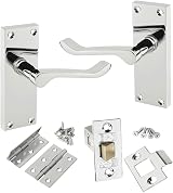 HANDLESTORE Victorian Scroll Door Handle Pack Polished Chrome Finish Pair view 1