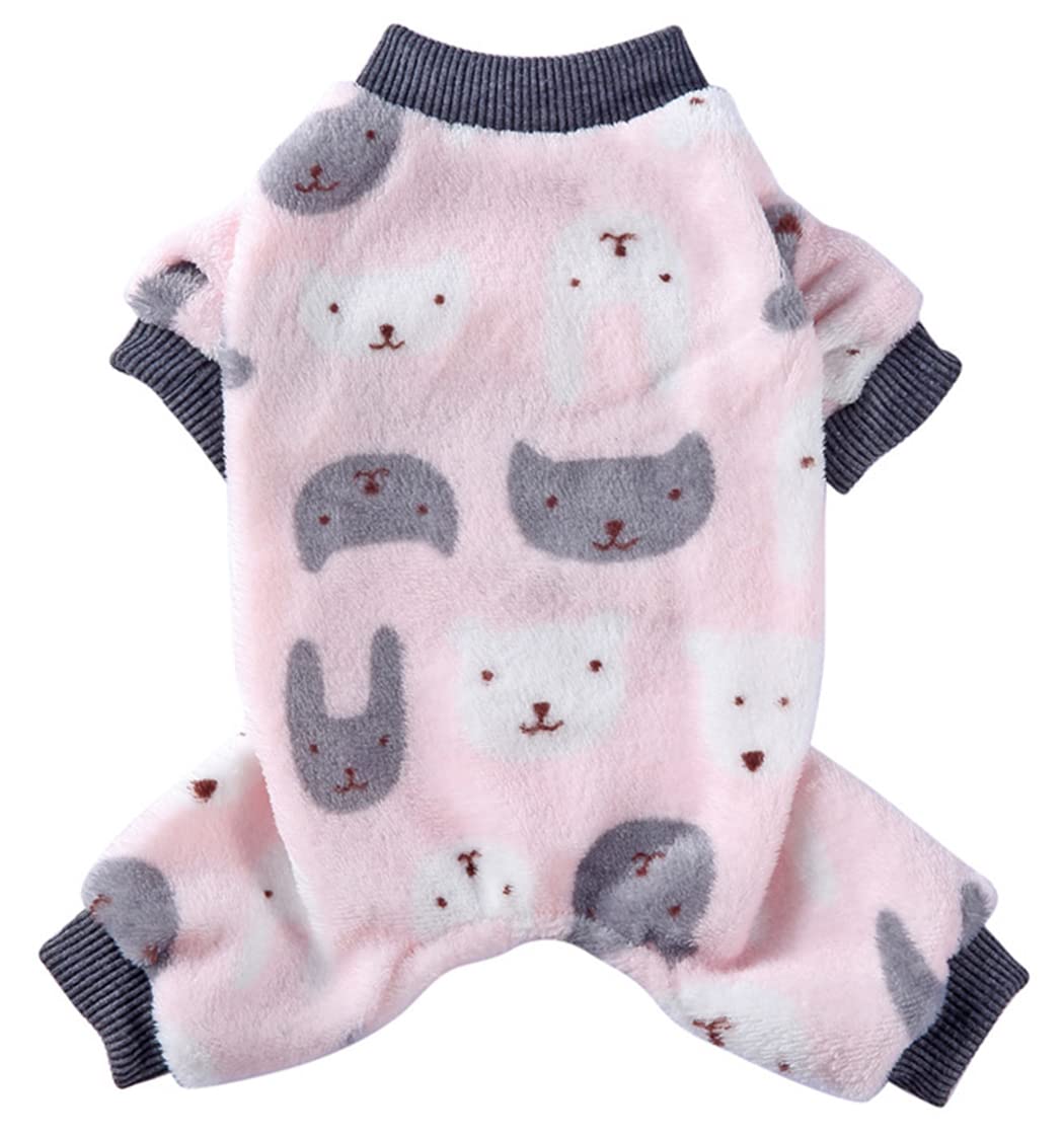 XIAOYU Cute Cat Pattern Dog Pajamas Pet Clothes Doggie Halloween Christmas Costumes Puppy Cat Jumpsuits, M