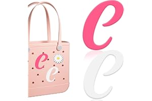 AIERSA 2Pcs Letter Charms for Bogg Bag,Charm for Bogg Bag Accessories,Alphabet Insert Charms Compatible with Bogg Bag and Simply Southern Bag Decorative, Fit Most Rubber Beach Bag