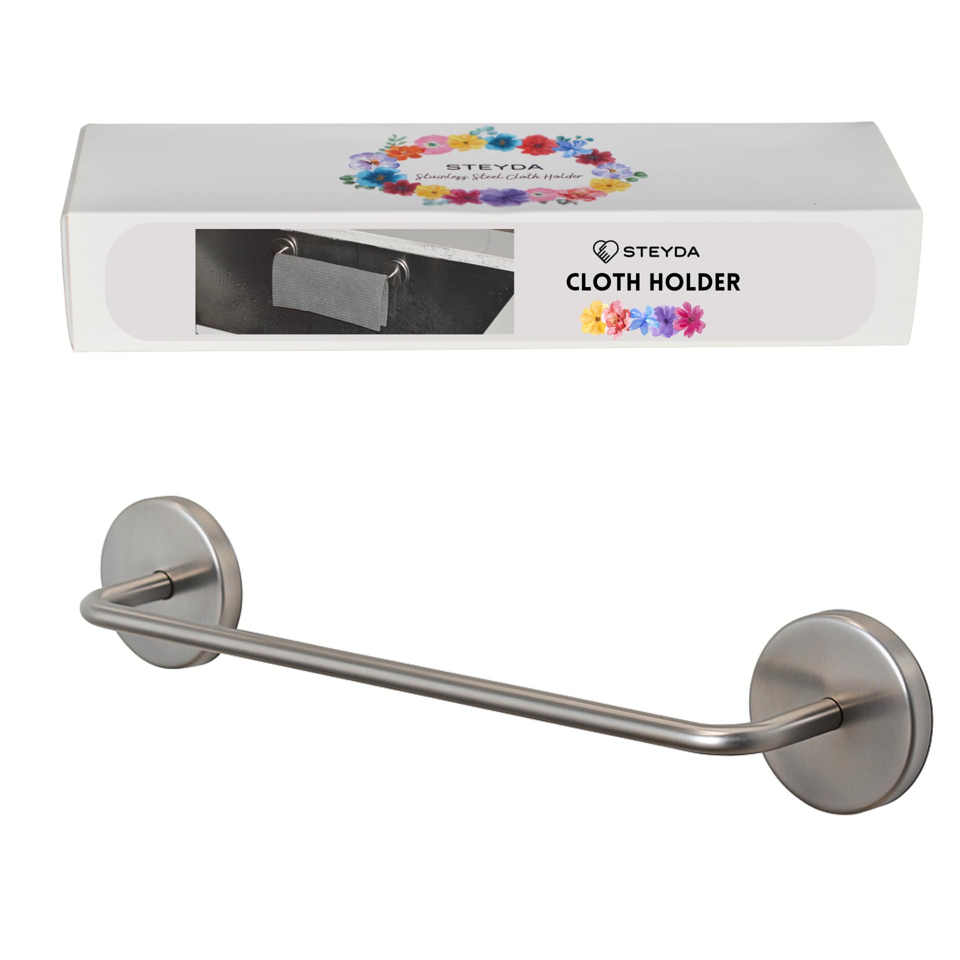 Photo 1 of STEYDA Stainless Steel Dish Cloth Rail for Kitchen, Kitchen Towel Holder, Swedish Dishcloth Holder, Dish rag Hanger, Dish Towel Holder for All Types of Sinks and Smooth Surfaces