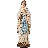 BC Catholic Our Lady of Lourdes Statue, Blessed Virgin Mary Figure for Altar,Religious Gift for Mom, Religious décor for Home, 14.5" H, Renaissance Sculpture Handmade by Buildclassic