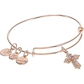 Alex and Ani Floral Cross Charm Bangle