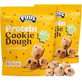 FUUL Chocolate Chip Cookie Dough Protein Bites - 2 Bags (1lb, 80g Protein) | Soft, chewy, high protein bites with no seed oils for kids and adults. Macro-friendly snack for pre-workout or post-workout