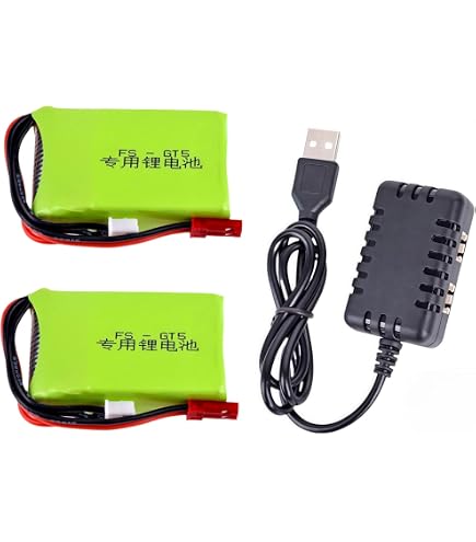 TECHTEK Batterie 1600mAh Compatible avec [Flysky] FA605, FS-GT2B, FS-GT3B, FS-GT3C, FS-i10, FS-iT4, FS-iT4S remplace FS-B1700, FS-BA800 FBA
