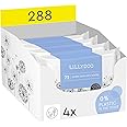 Hypoallergenic & strong Baby Wipes with 99% Water, Unscented & Plastic-Free, 4 resealable Packs (288 Wipes Total)