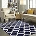 Maples Rugs Rebecca Contemporary Area Rugs for Living Room & Bedroom [Made in USA], 5 x 7, Navy Blue/White