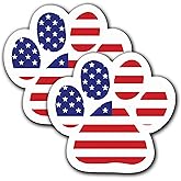 WSQ American Flag Paw Vinyl Decal Sticker Premium Quality Vinyl Multiple Colors for Car Bumper Truck Van SUV Window Wall Boat Cup Tumblers Laptop or Any Smooth Surface Size 4 Inches 2 Pack