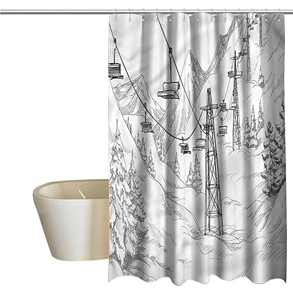 Amazon Com Shower Curtains Purple For Bathroom Fabric Winter Fir