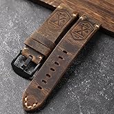 WONJOY Bands Compatible with Samsung Galaxy Watch 7/FE/6/5/4/3 Classic 43mm/47mm 40mm 44mm/Active 2/Galaxy Watch 5 Pro/42mm/46mm/Garmin Venu, 20mm Vintage Leather Bracelet Strap for Men Women