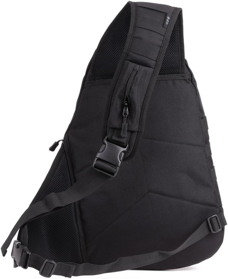 HUNTVP Tactical Military Chest Backpack Crossbody Sling Pack Molle Rucksack Large Laptop Daysack for Camping Cycling Riding Hunting Black - Image 3