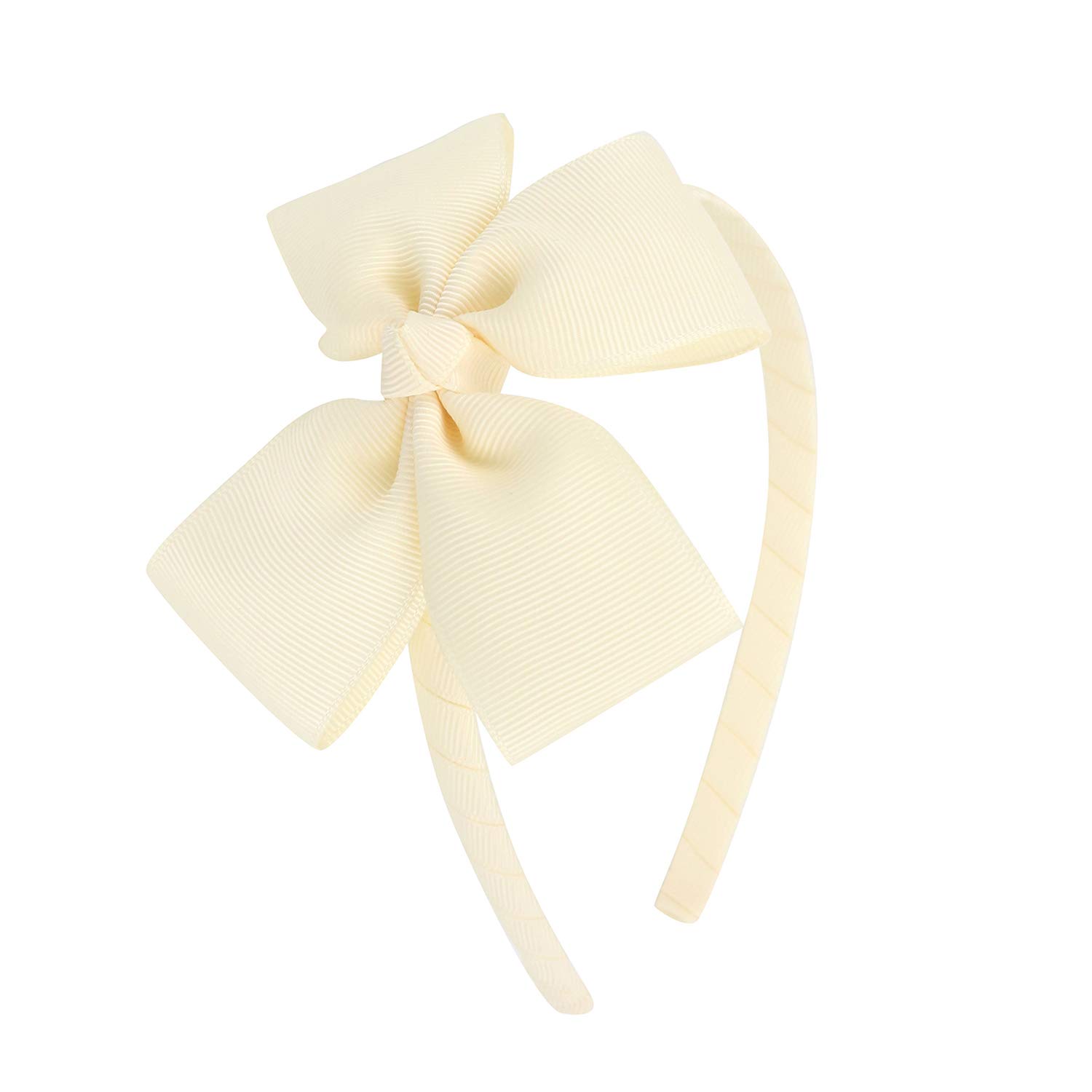 Photo 1 of MEEDEE Fashion Beige Bowknot Grosgrain Ribbon Hair Hoop Headband for Girls Toddlers Kids Party Decoration Cosplay Costume Makeup Handmade Hair Band