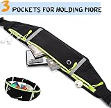 LocoJoy Running Belt Adjustable 60-120cm Reflective Strip 3 Pockets Black view 2