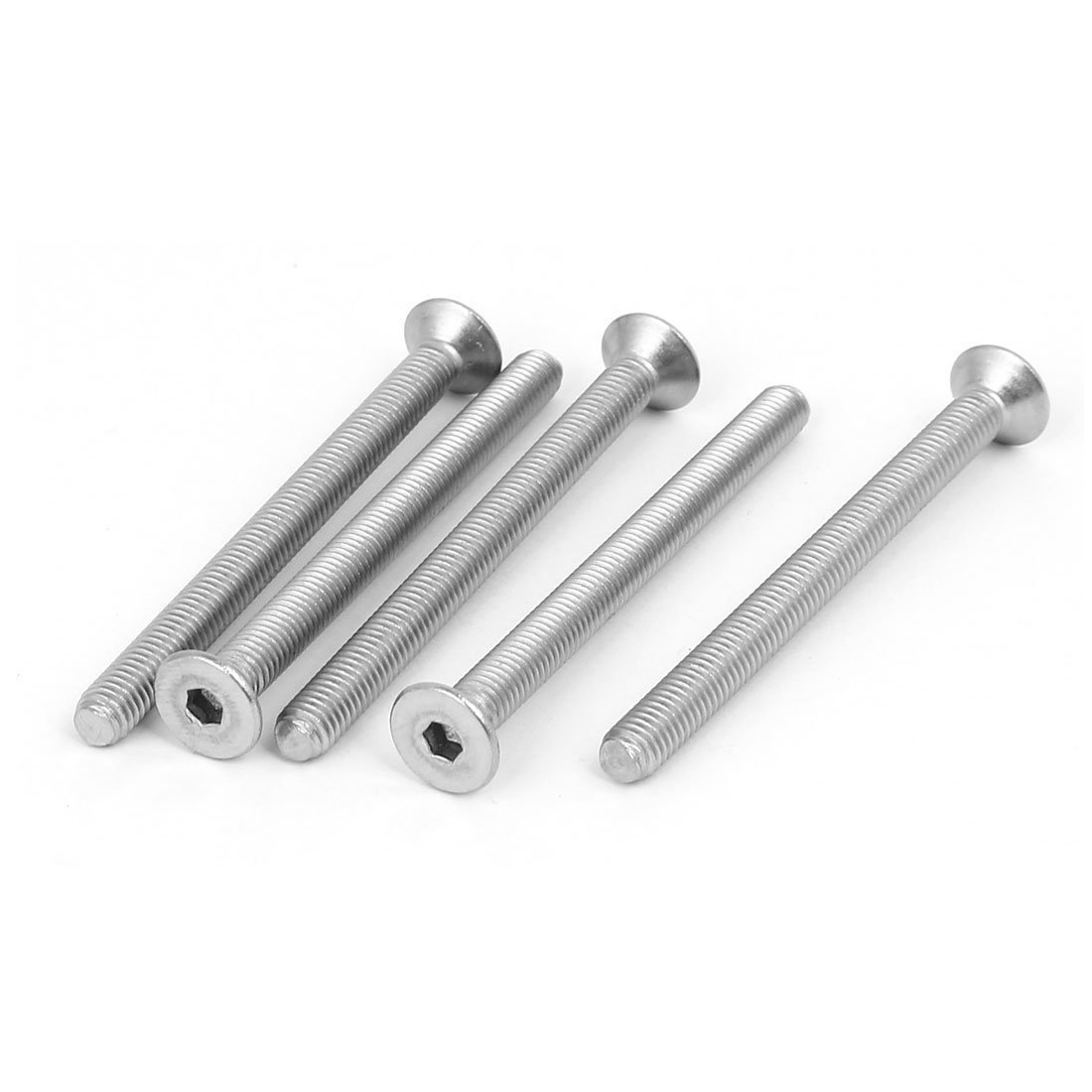 Sourcingmap M5x60mm 316 Stainless Steel Countersunk Flat Head Hex Socket Cap Screw 5pcs