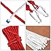 Outdoor Rock Climbing Safety Rope 10M(32ft)/15M(49ft)/20M(64ft)/30M(98ft) with Hooks,Diameter 8mm(0.03ft),9KN(900kg),for Outdoor Escape Rope, Camping Hiking Rope, Fire Rescue Parachute (Red, 10m)