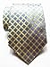 Secdtie Men's Classic Checks Light Blue White Jacquard Woven Silk Tie Necktie YUE14 (One Size, Blue&Light Yellow)
