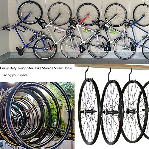 CBTONE 8 Pcs Bike Hook with 8 Pack Bolt Joint as Anchor,Heavy Duty Stainless Steel Bicycle Storage Hanger Wall Mount for Storage fit All Bike Types Easy on/Off