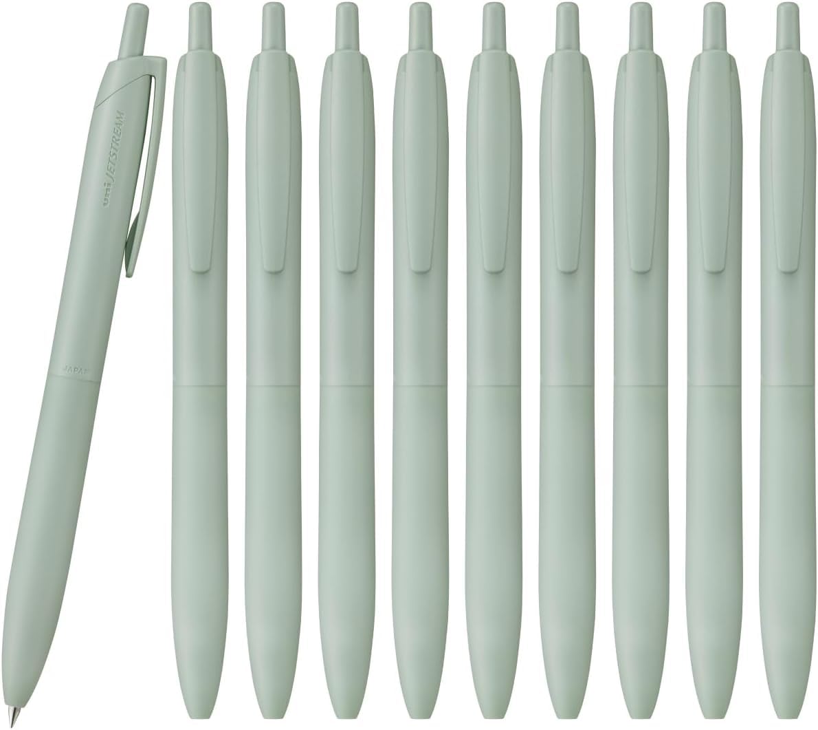 Photo 1 of ???? Uni Jetstream Single Ballpoint Pen, Equipped with 0.5mm Lite Touch Ink (Black), Sage, SXNLS05.52, Set of 10