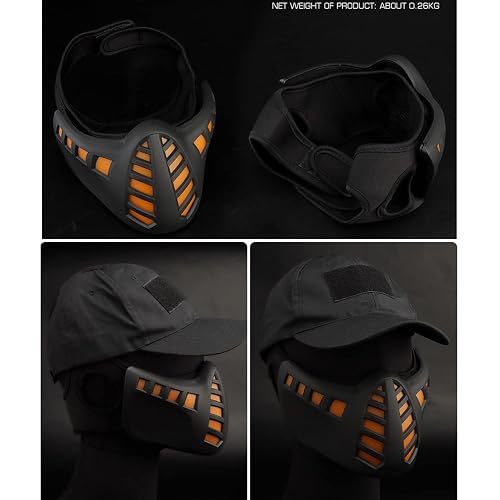 Zhongren LED Cyberpunk Maske – Halbgesichtsmaske Mit Lichteffekt, Verstellbar, Für Cosplay & Partys