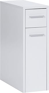 ts-ideen Apothekerschrank Badregal Standregal Küchenregal Weiß Ausziehbar Rollwagen 62 x 21 cm