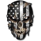 Skull with Reflective Eyes American Flag Vinyl Decal Stickers Car Truck Sniper Marines Army Navy Military Graphic