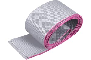 uxcell IDC Wire Flat Ribbon Cable 2m/6.6ft Length 1.27mm Pitch 40 Pins Gray for JTAG/ISP Connecting