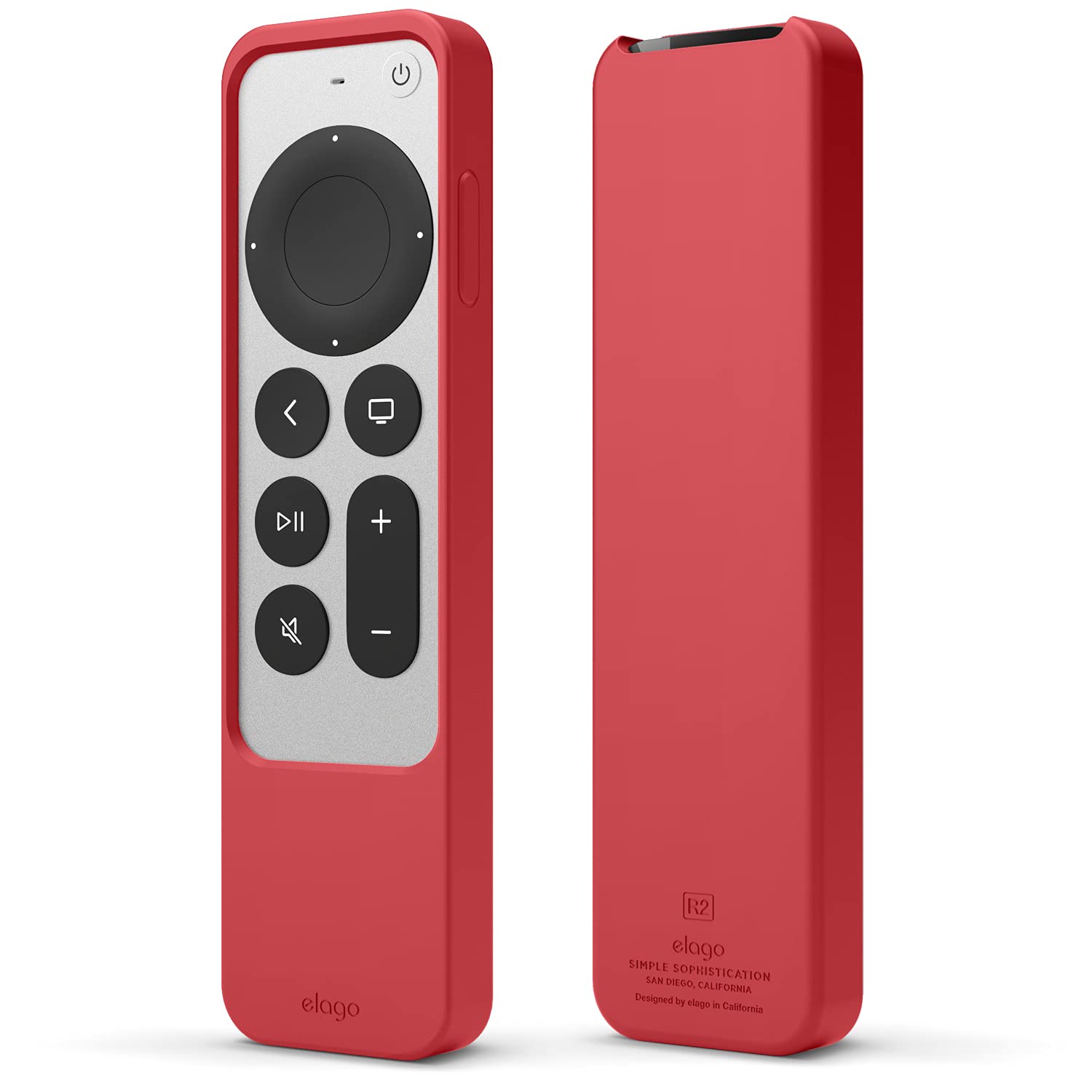 elago R2 Slim Case Compatible with Apple TV 4K Siri Remote 3rd (2022) & 2nd Generation (2021) - Slim Design, Light Weight, Scratch-Free Silicone, Shock Absorption, Full Access to All Functions (Red)