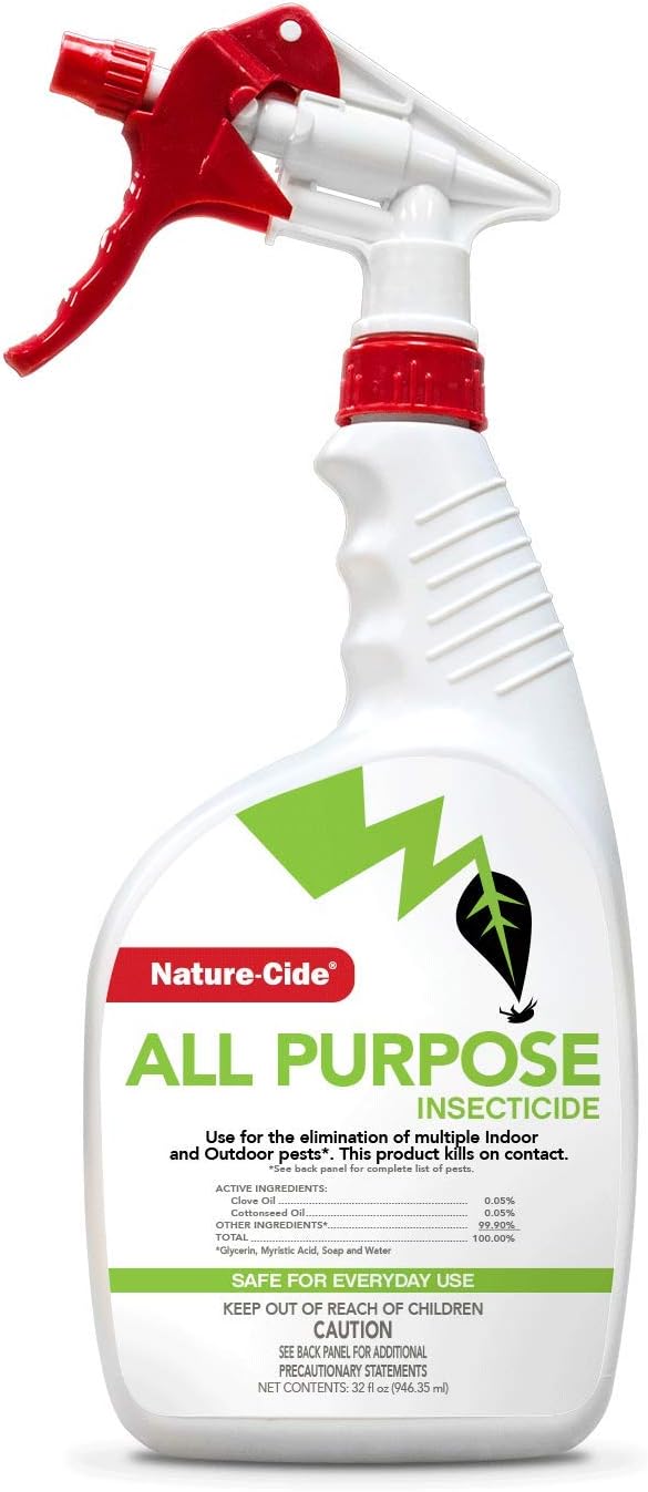 Nature-Cide All Purpose Insecticide. All Natural Roach Killer, Spider, Mosquito and Ant Spray to Keep Your Home Safe. Kills on Contact. No Strong Odor. 32 oz