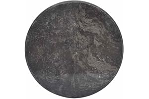 vidaXL – Marble Table Top in Black, Ø19.7"x1" – Suitable for Dining Table, Coffee Table, Garden Table – Sturdy and Easy-to-Clean, Versatile Use, No Assembly Required