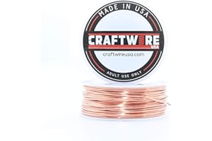Craftwire USA Solid Bare Copper Wire Round,Bright,Half Hard,5 OZ 18 Gauge,68 Feet (Choose 10 to 30 ga.)