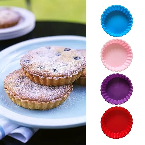 Silicone Mini Pie Dishes Silicone Quiche Pan, Pack Silicone Tart