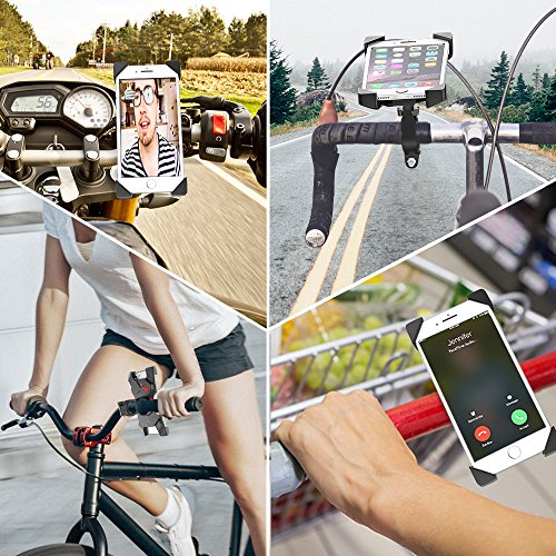Bovon Bike Phone Mount, Universal Adjustable Bicycle Motorcycle Phone Holder Cradle Clamp for iPhone X/XR/XS MAX/8/7/6 Plus, Samsung Galaxy S10/S10e/S9/S8 Plus and Most 3.5"-6.5" Smart Phones
