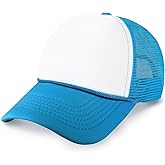 CHOK.LIDS Classic Foam Trucker Hat Summer Mesh Rope Cap Solid Two Toned Blank Hat Mens Womens Adjustable Strap Light Weight