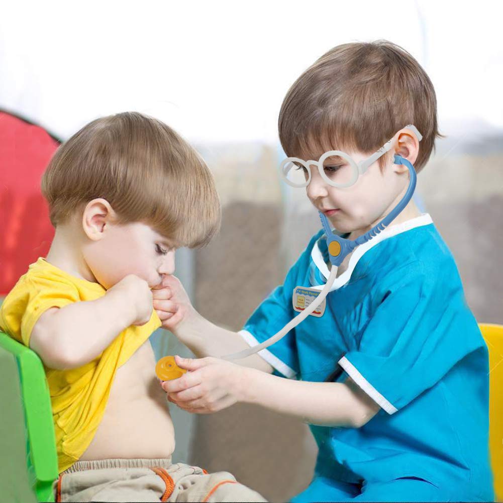 Valigetta Dottore Giocattolo con Accessori del Dottore Gioco di Ruolo per i Bambini 3 Anni, Blu