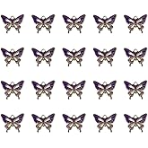 diyhub 20 Pcs Butterfly Enamel Charms Gold Plated Butterfly Pendants Kit for Jewelry Making Earrings Necklace Bracelets, Purple